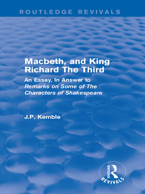 cover image of Macbeth, and King Richard the Third